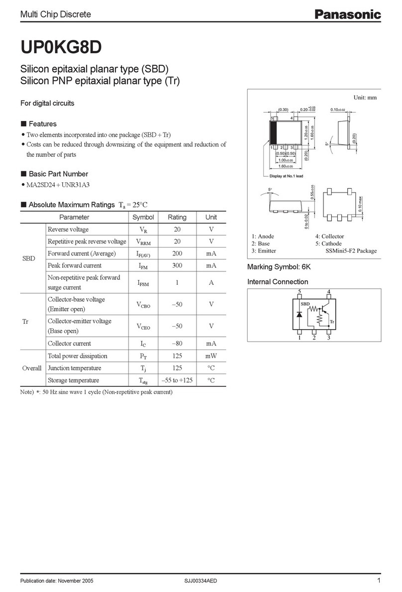 Panasonic UP0KG8D Specification sheet