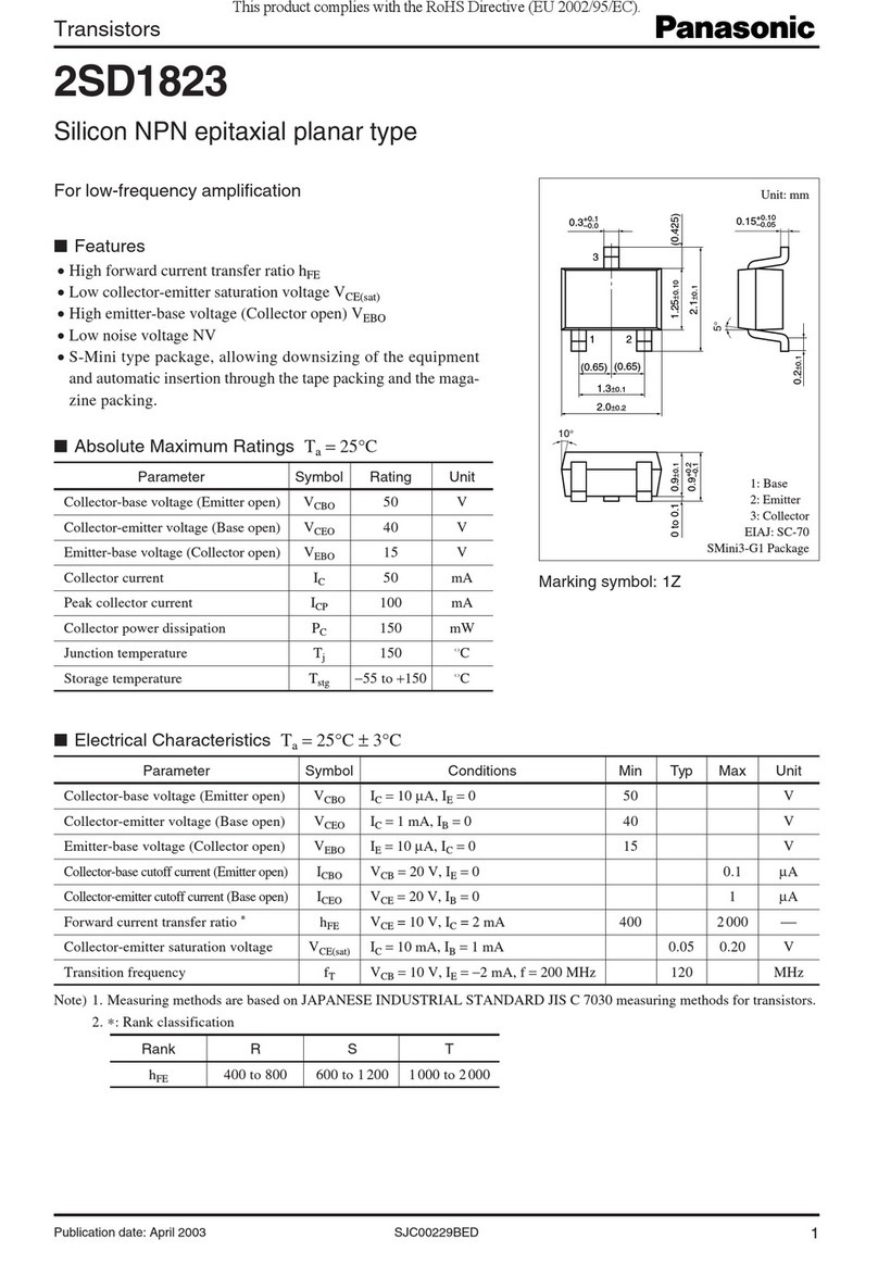 Panasonic Transistors 2SD1823 User manual