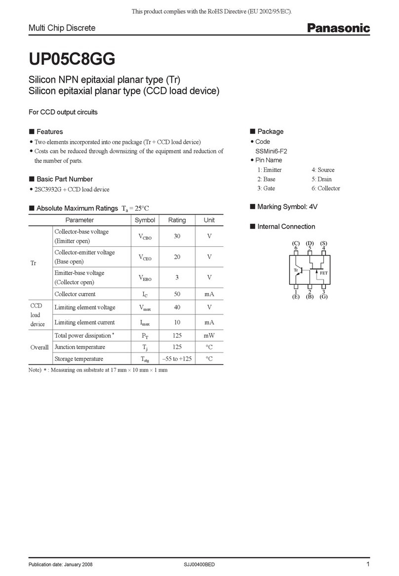 Panasonic UP05C8GG Specification sheet Panasonic UP05C8GG Specification sheet