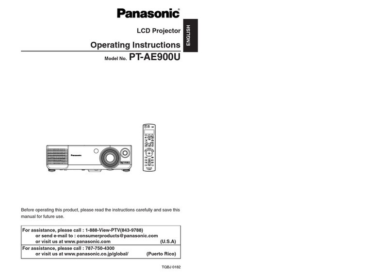 Panasonic PT-AE900U User manual Panasonic PT-AE900U User manual