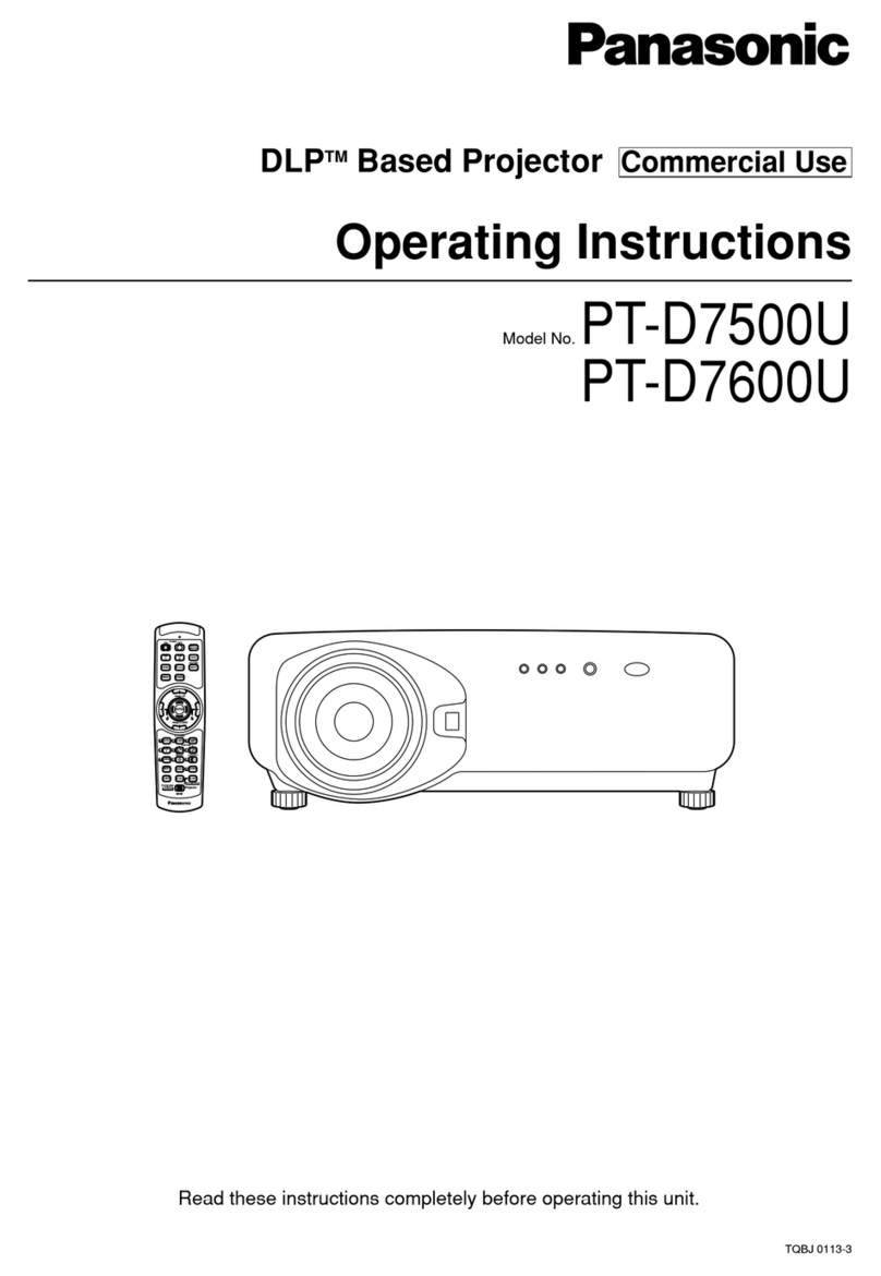 Panasonic PTD7600U - DLP PROJECTOR User manual