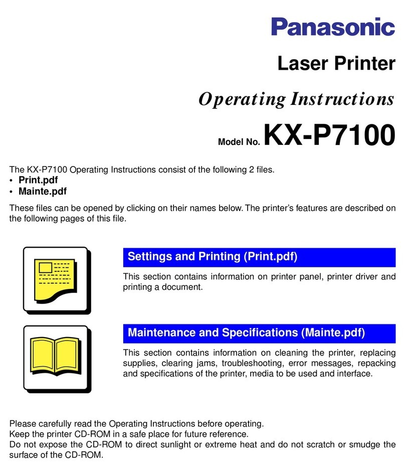 Panasonic KX-P7100 User manual Panasonic KX-P7100 User manual