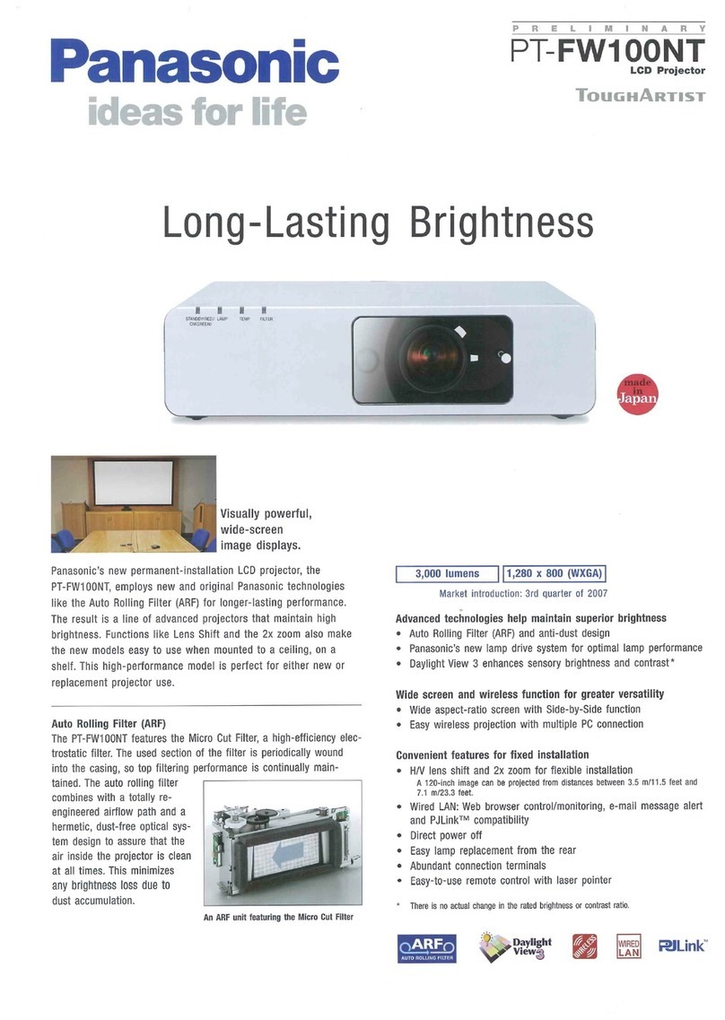 Panasonic PT-FW100NT User manual