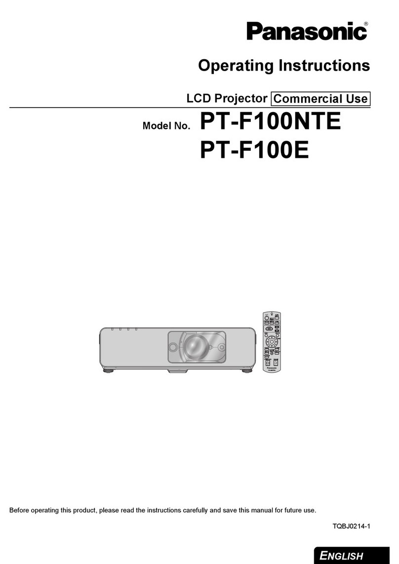 Panasonic PT-F100E operating instructions