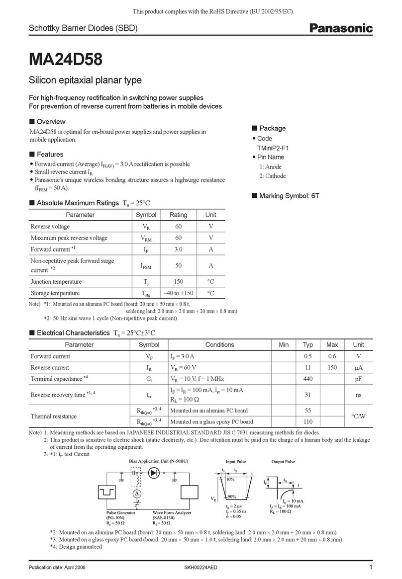 Panasonic MA24D58 Specification sheet