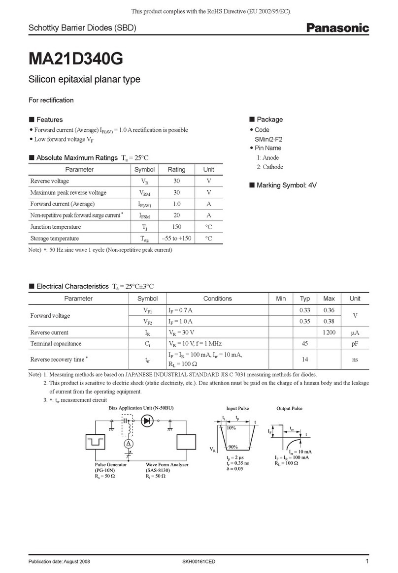 Panasonic MA21D340G Specification sheet Panasonic MA21D340G Specification sheet