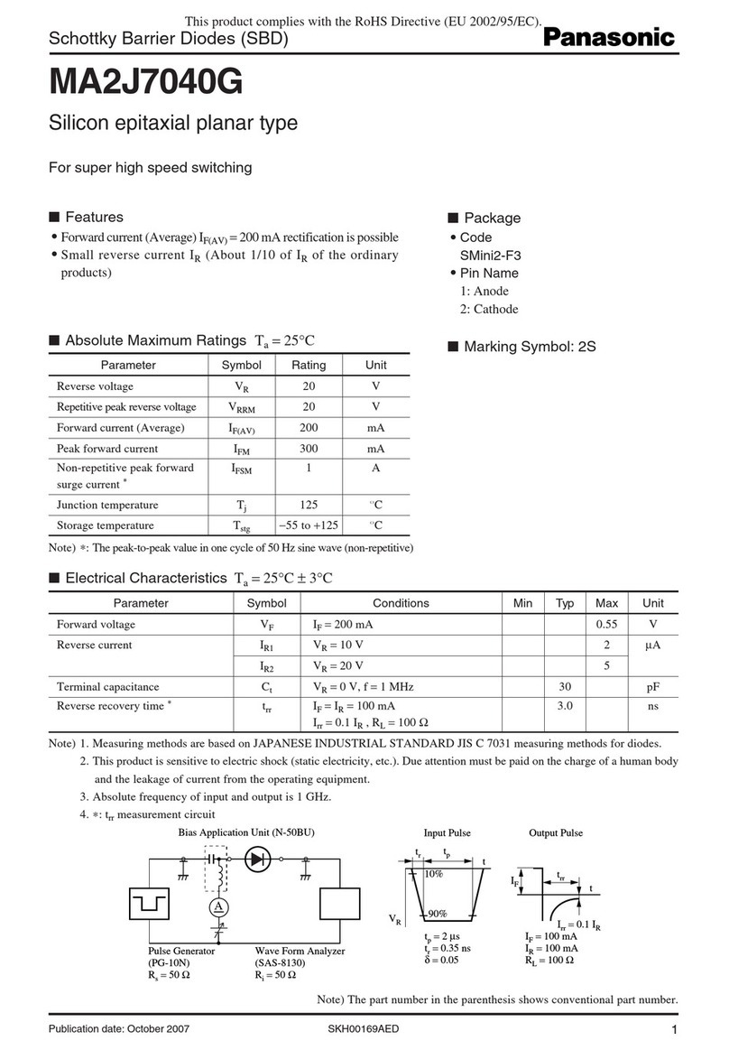 Panasonic MA2J7040G Specification sheet