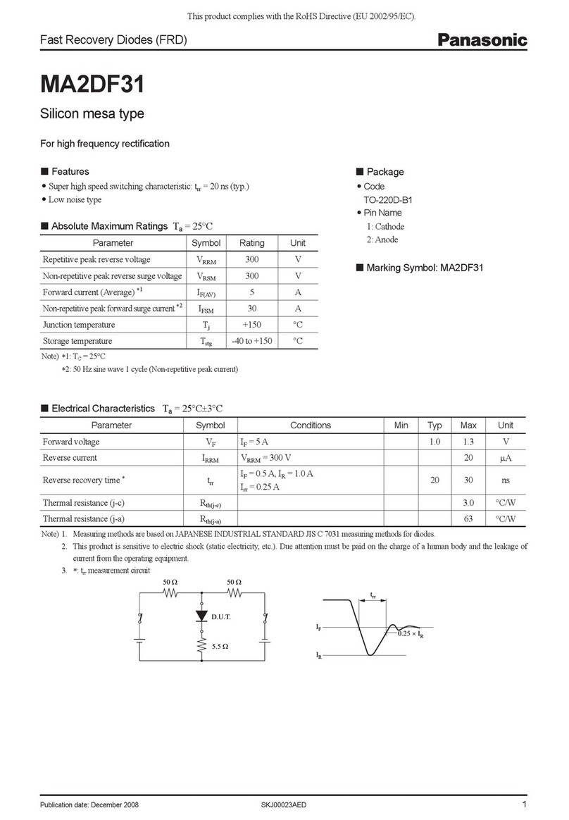 Panasonic MA2DF31 Specification sheet