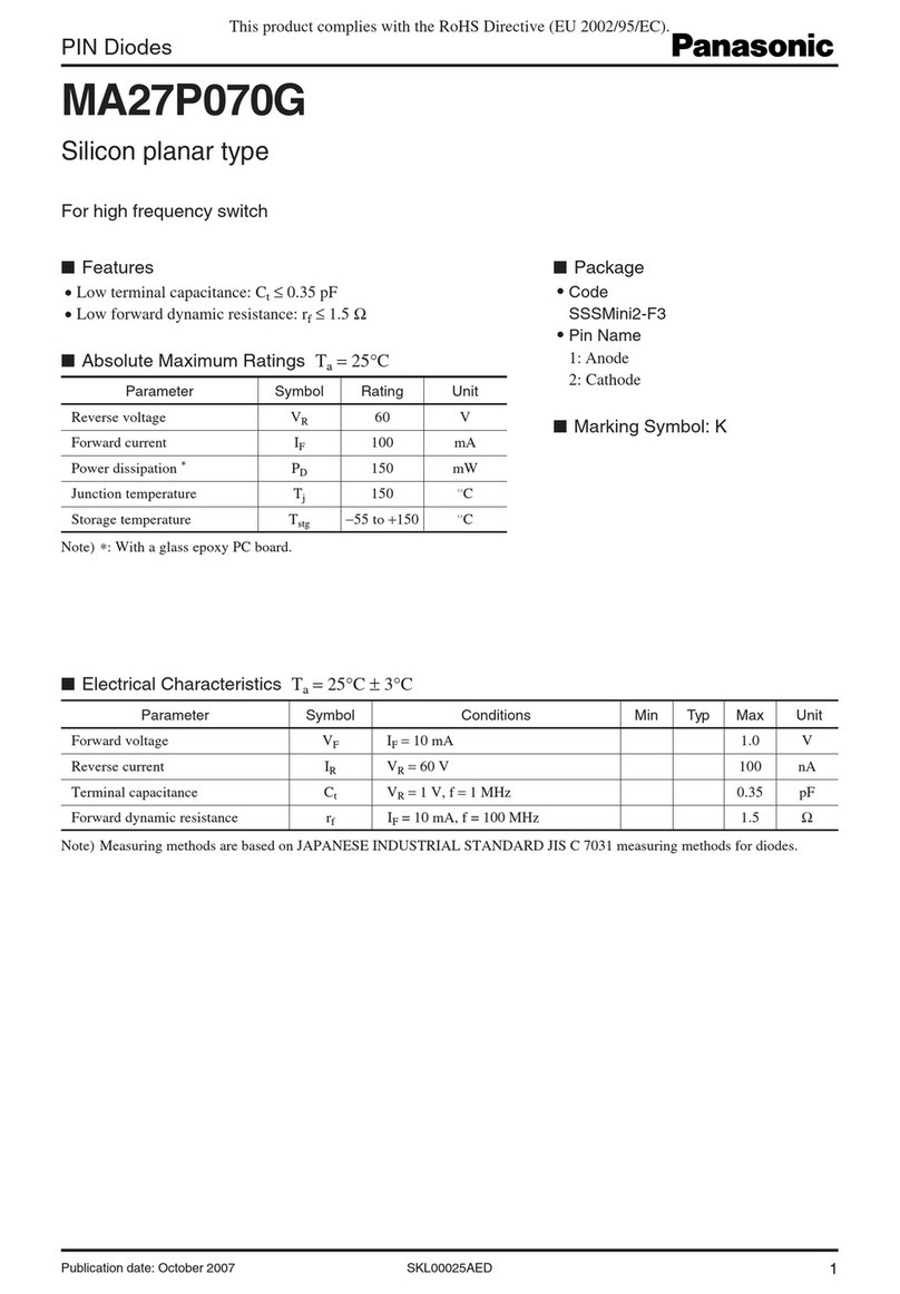 Panasonic MA27P070G Specification sheet