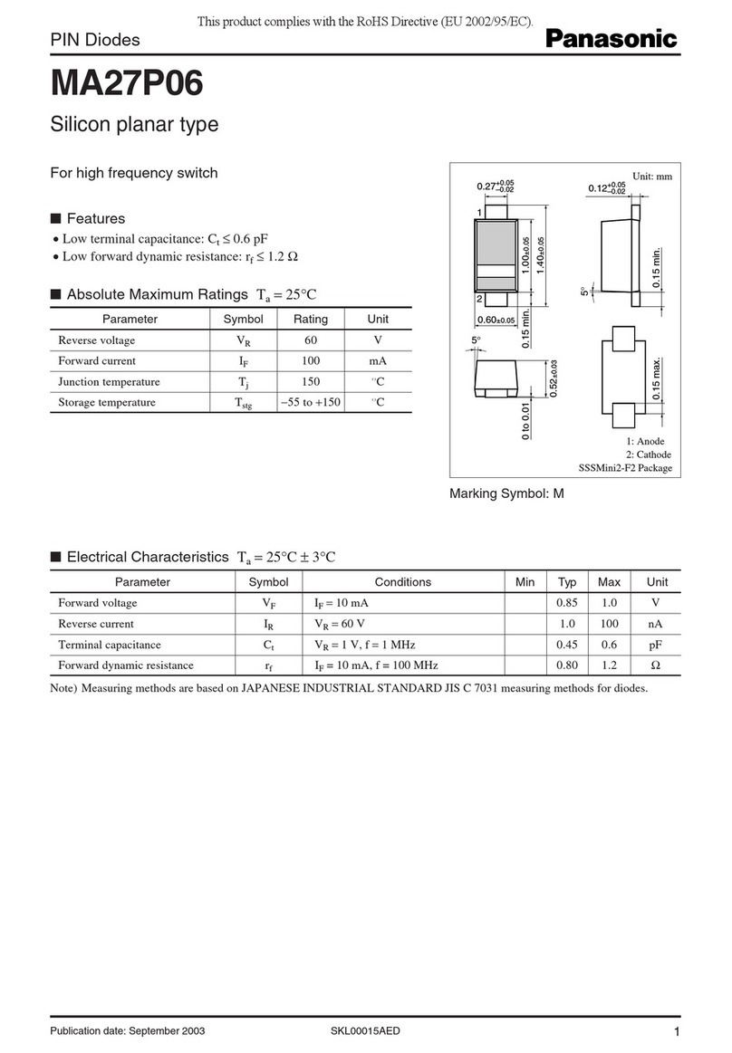 Panasonic MA27P06 Specification sheet
