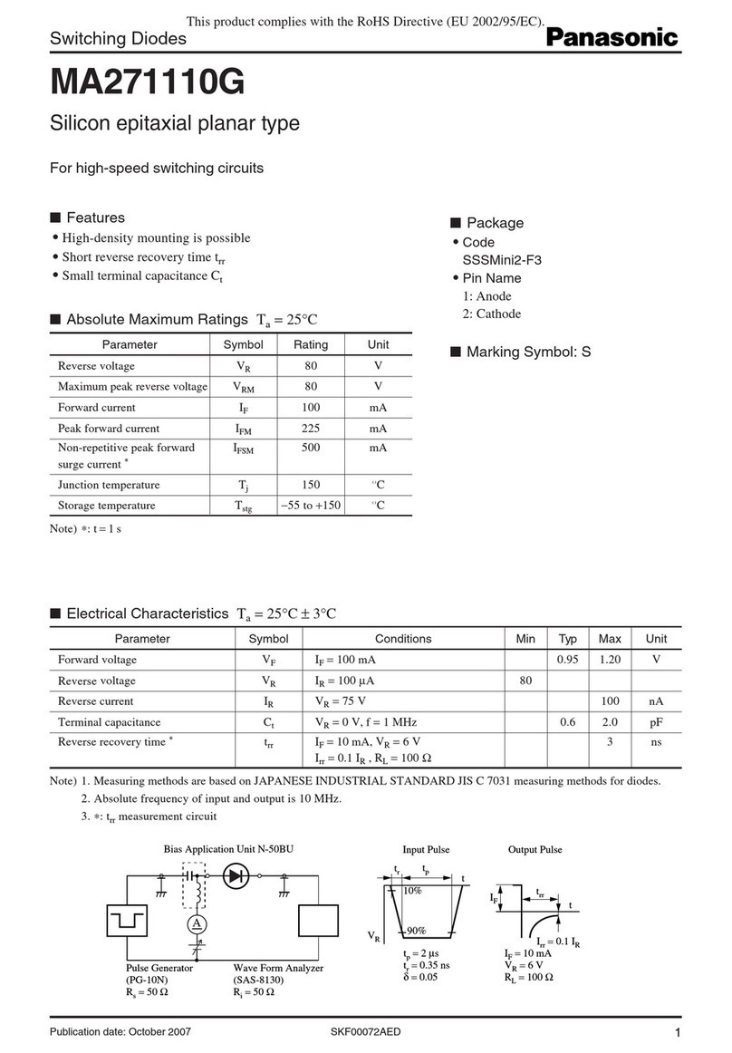 Panasonic MA271110G Specification sheet