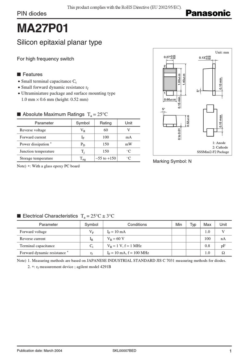 Panasonic MA27P01 Specification sheet