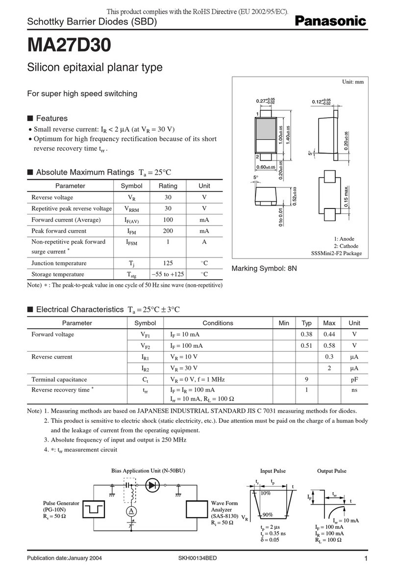 Panasonic MA27D30 Specification sheet