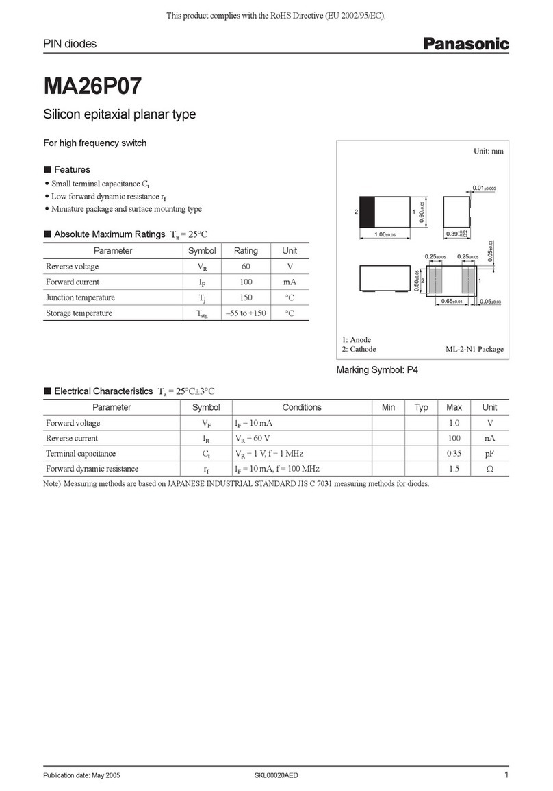 Panasonic MA26P07 Specification sheet