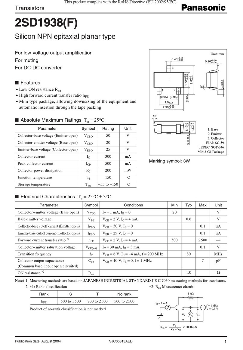Panasonic 2SD1938(F) User manual