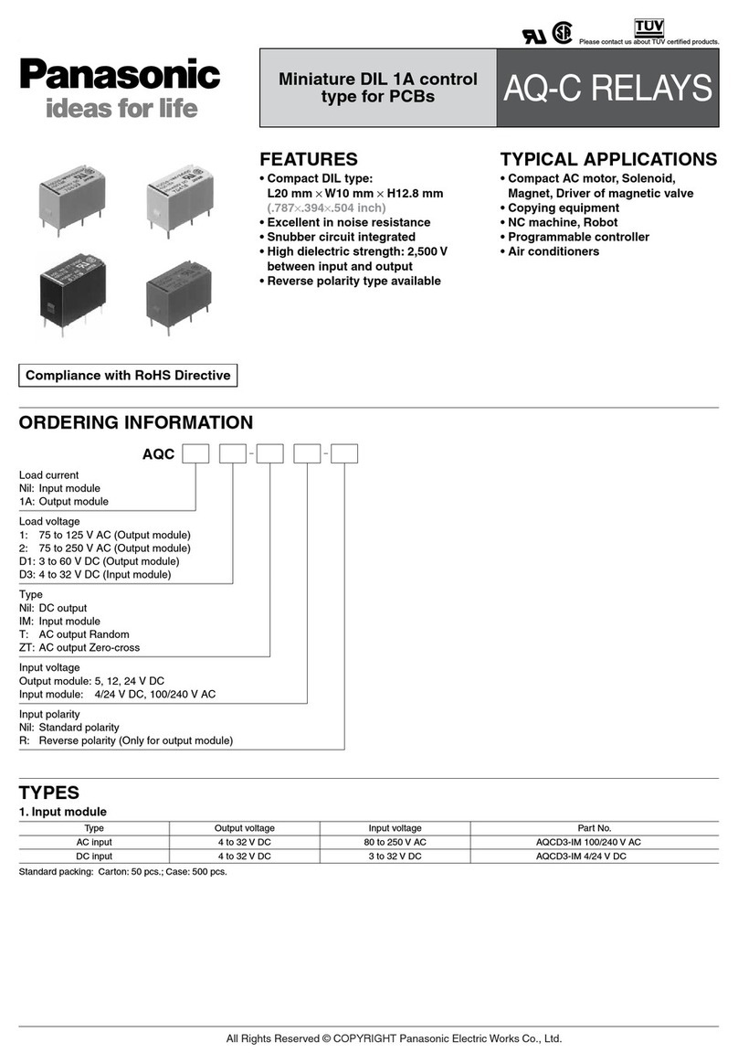 Panasonic AQ-C Relays User manual Panasonic AQ-C Relays User manual