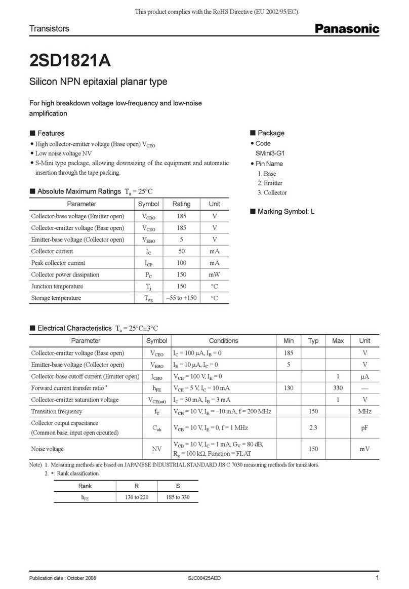 Panasonic 2SD1821A User manual