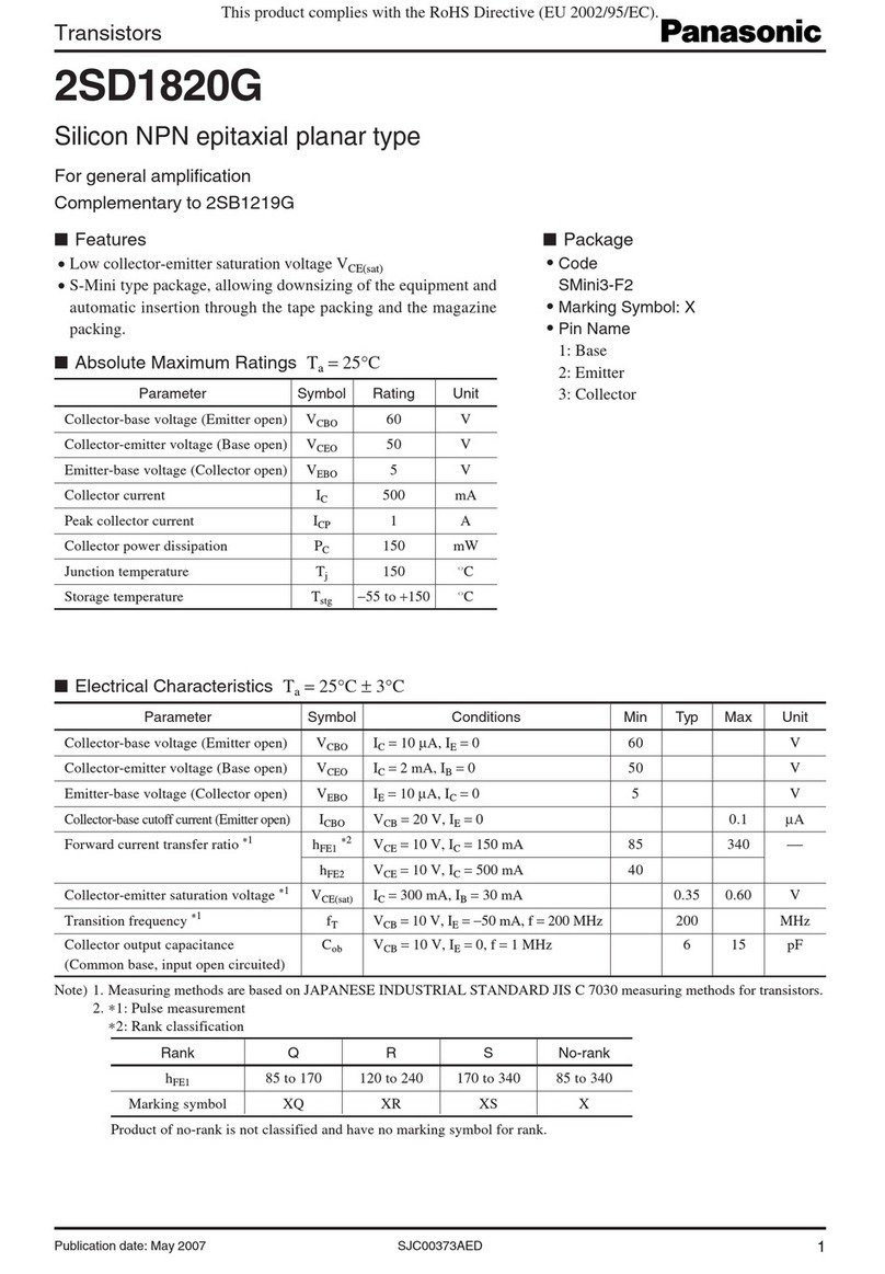 Panasonic 2SD1820G User manual
