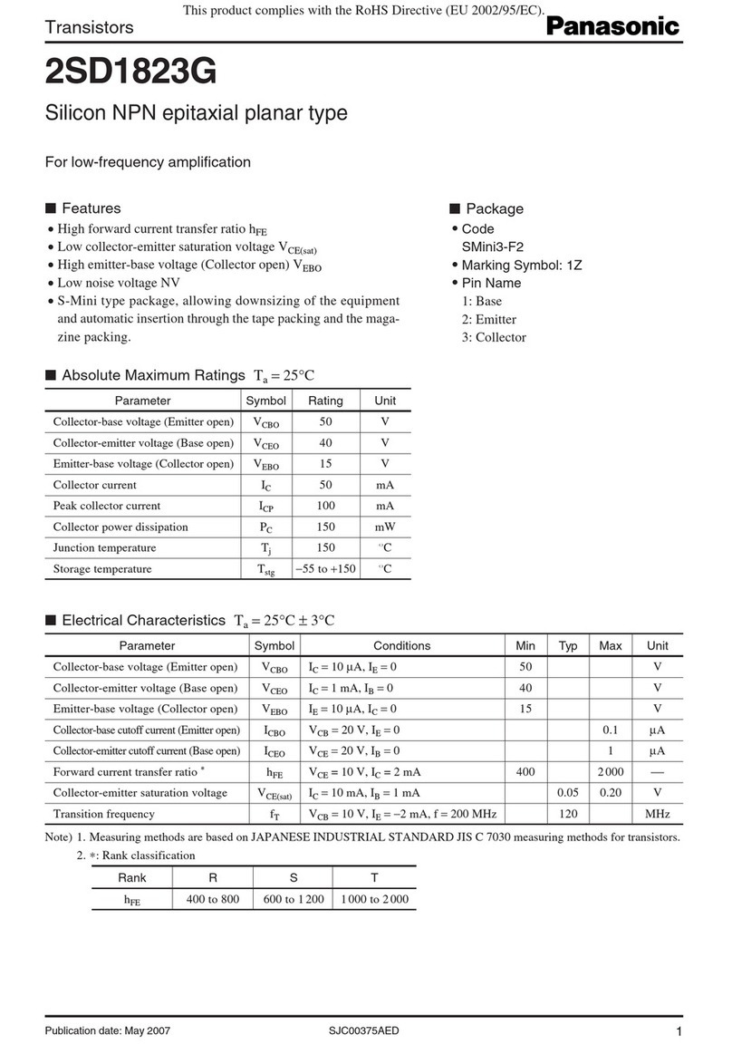 Panasonic 2SD1823G Specification sheet