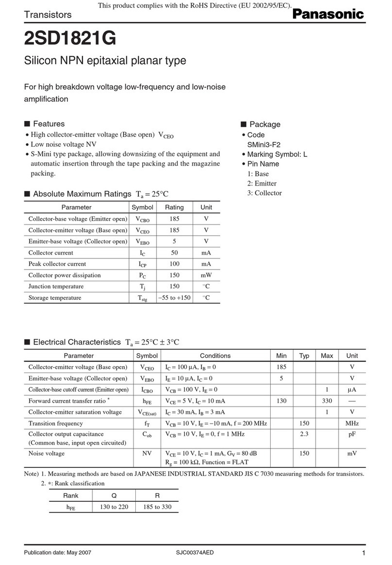 Panasonic 2SD1821G User manual