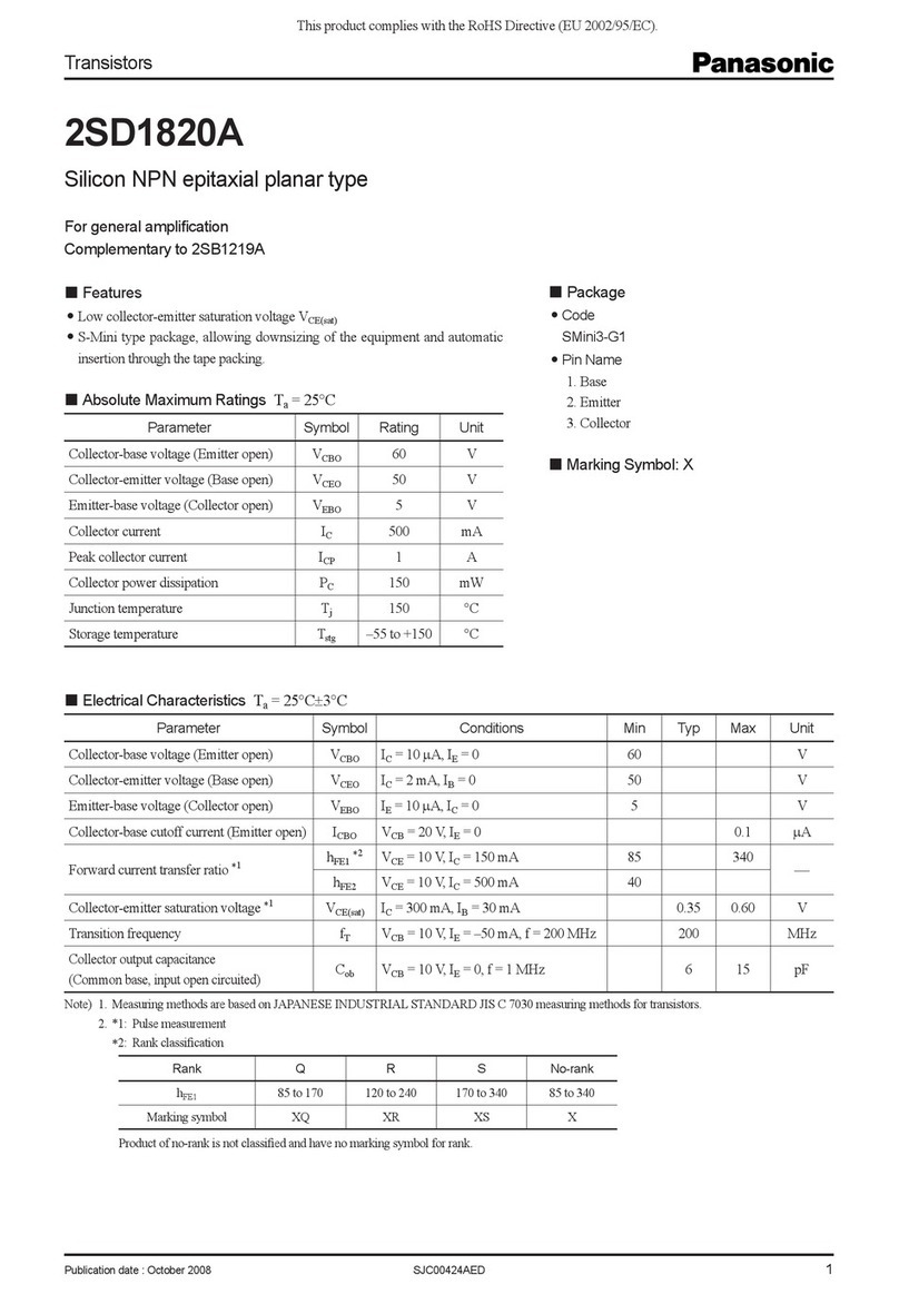 Panasonic 2SD1820A User manual