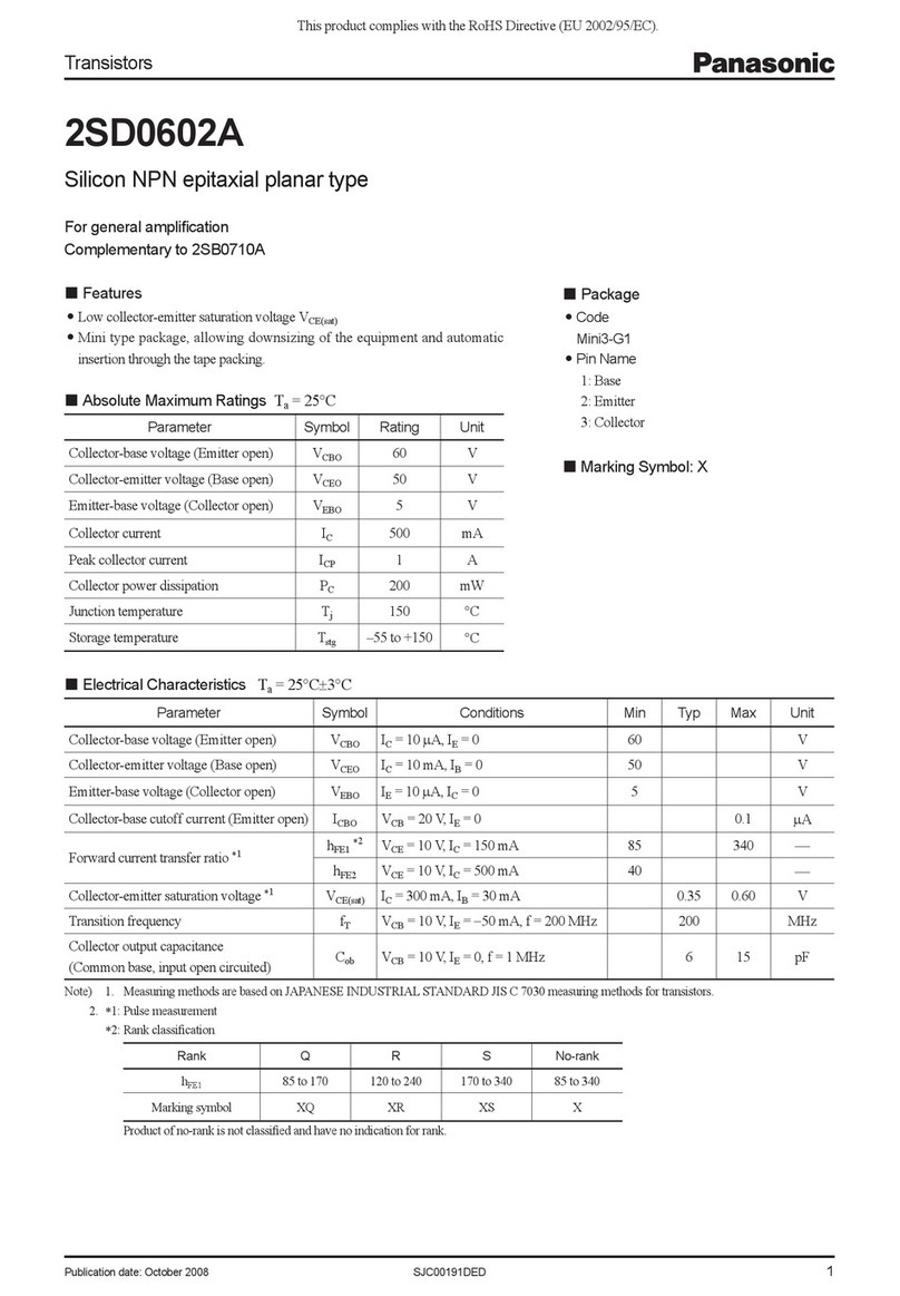 Panasonic 2SD0602A User manual