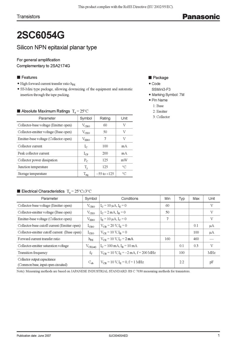 Panasonic 2SC6054G Specification sheet