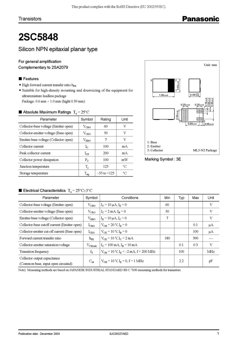 Panasonic 2SC5848 Specification sheet