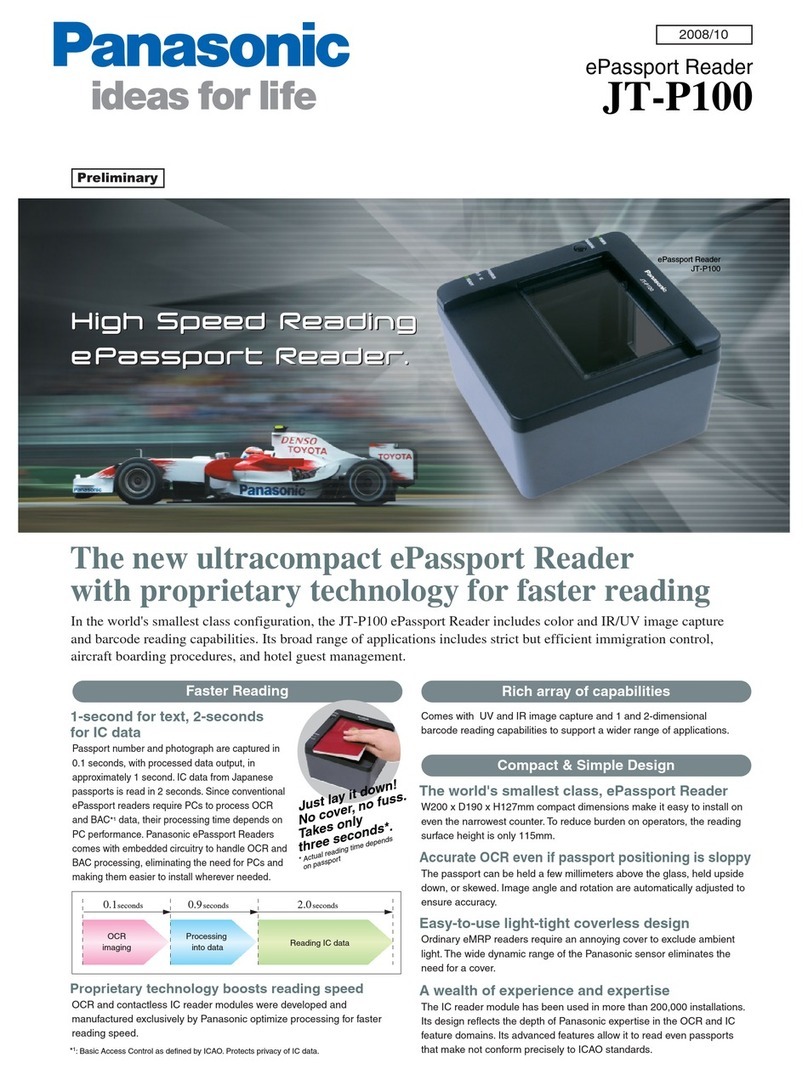 Panasonic ePassport Reader JT-P100 Specifications