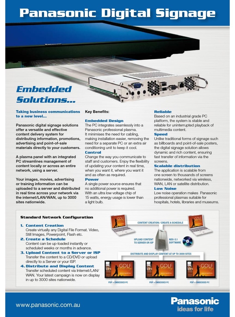 Panasonic Digital Signage Specifications