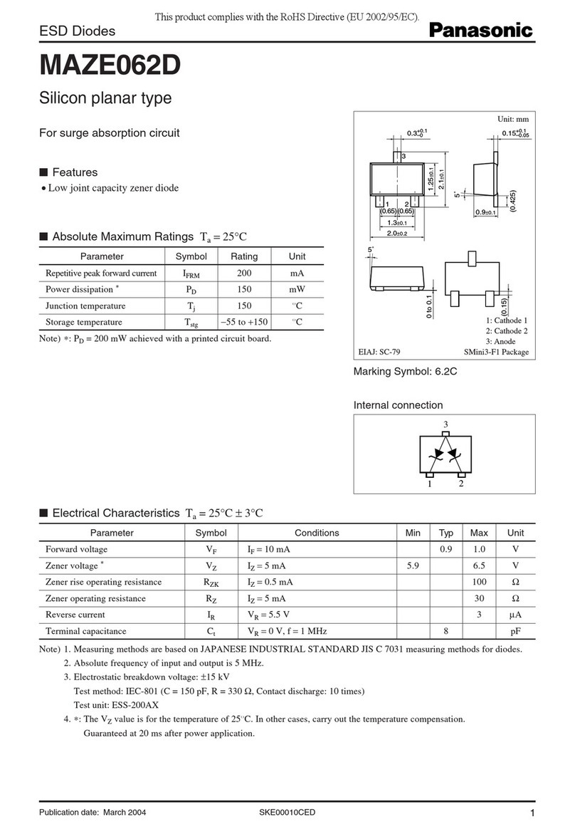 Panasonic ESD Diodes MAZE062D User manual