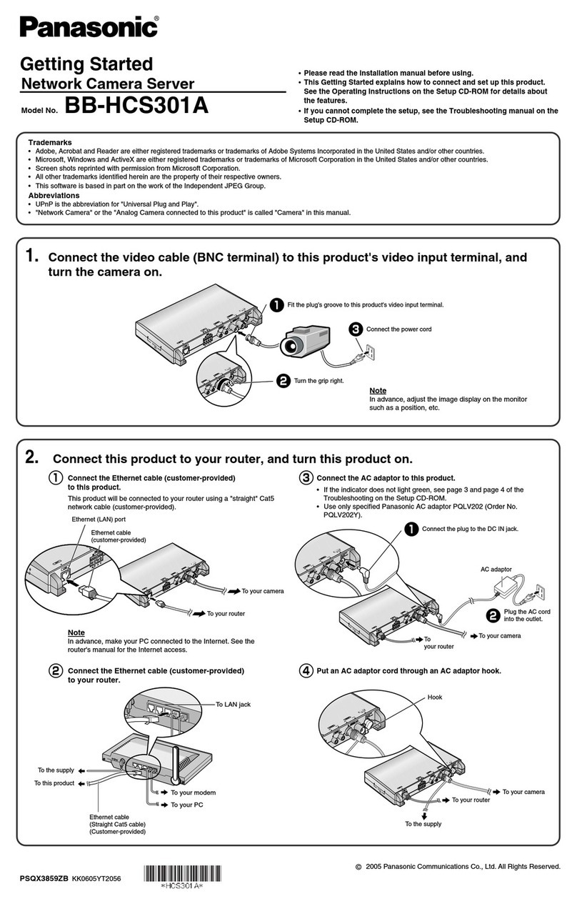 Panasonic BB-HCS301A - Network Camera Server Getting started guide