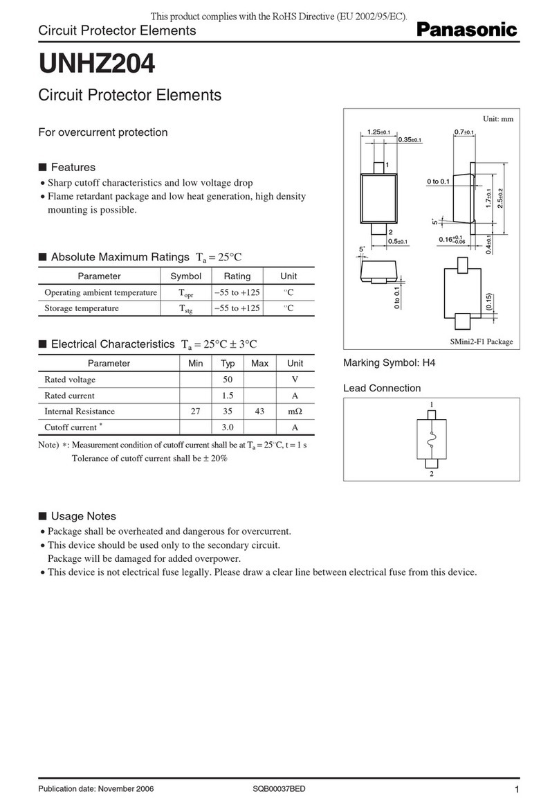 Panasonic Circuit Protector Elements UNHZ204 Specification sheet