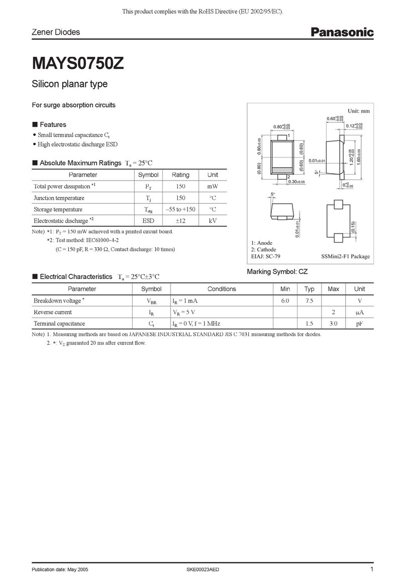 Panasonic MAYS0750Z Specification sheet