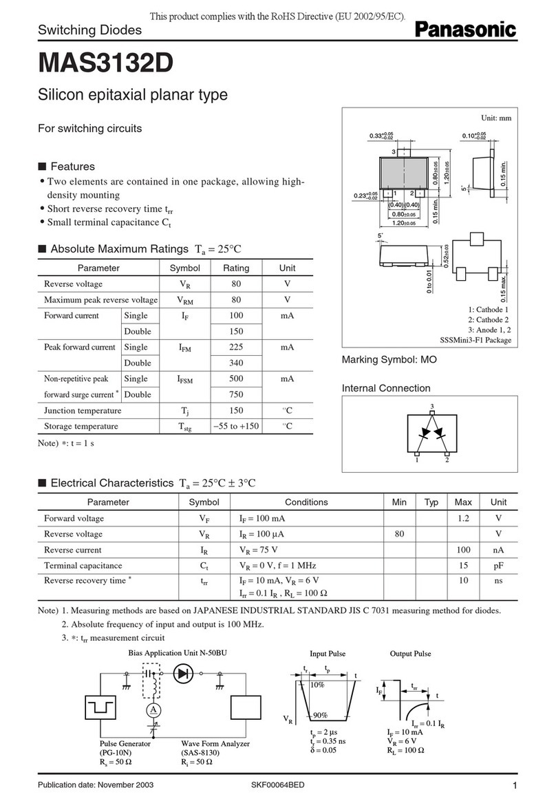 Panasonic MAS3132D Specification sheet