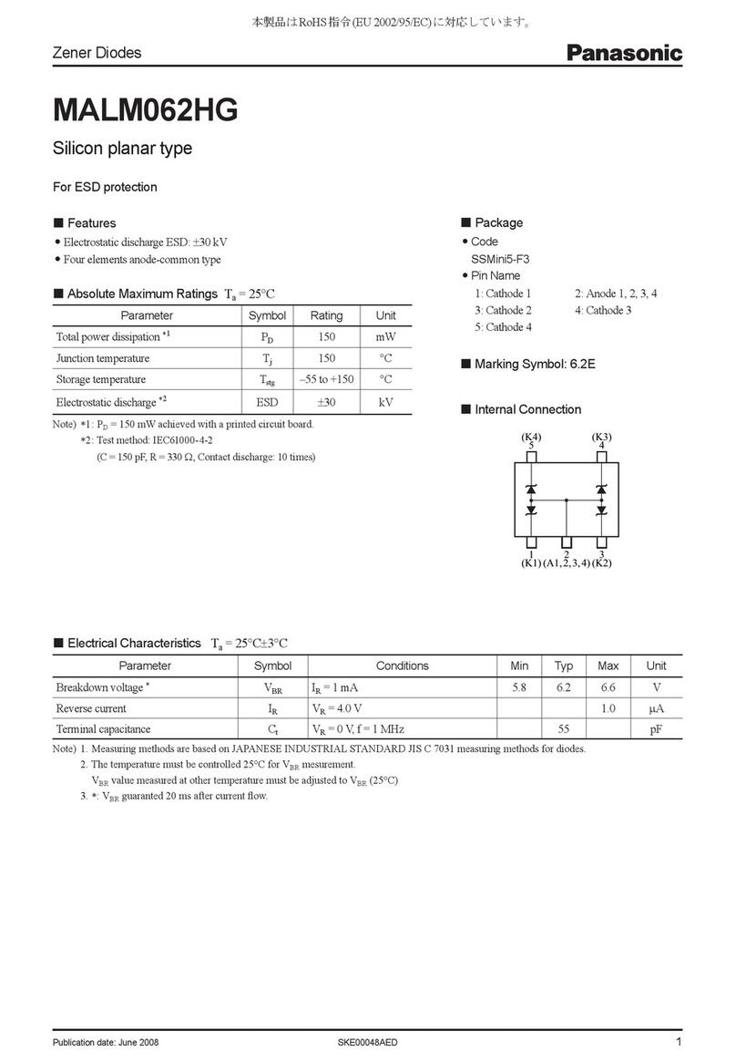 Panasonic MALM062HG Specification sheet Panasonic MALM062HG Specification sheet