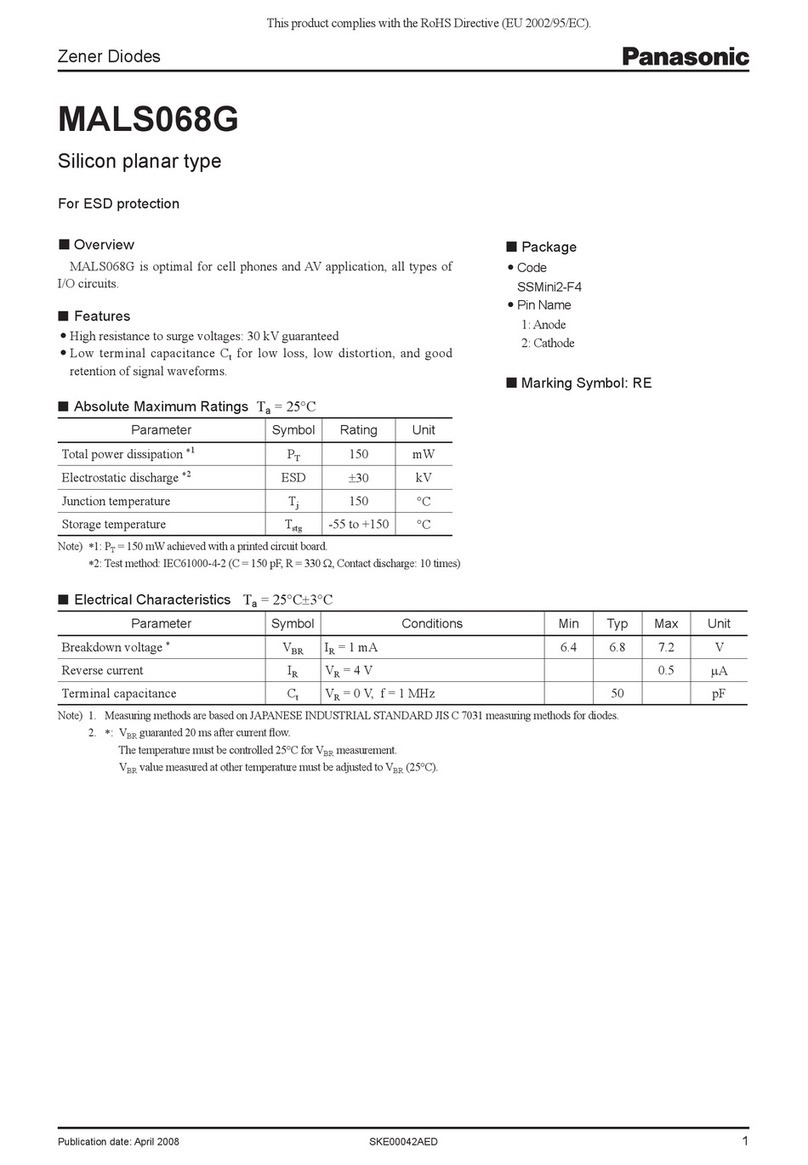 Panasonic MALS068G Specification sheet