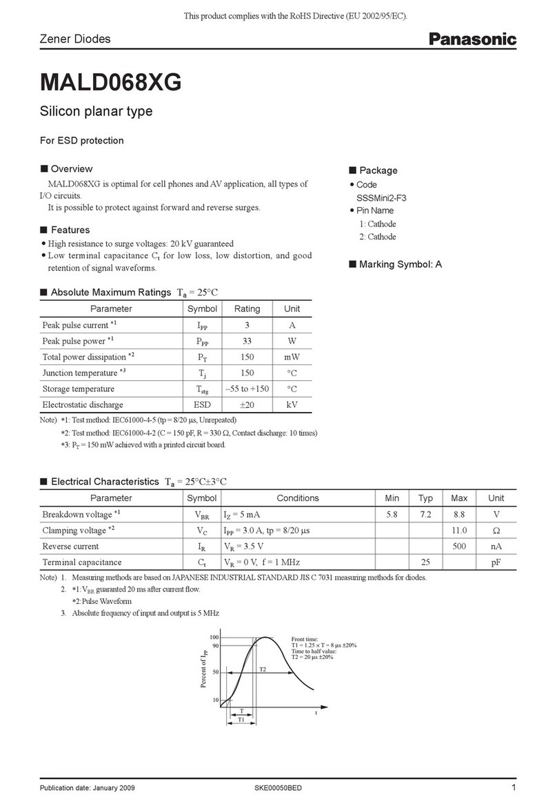 Panasonic MALD068XG Specification sheet
