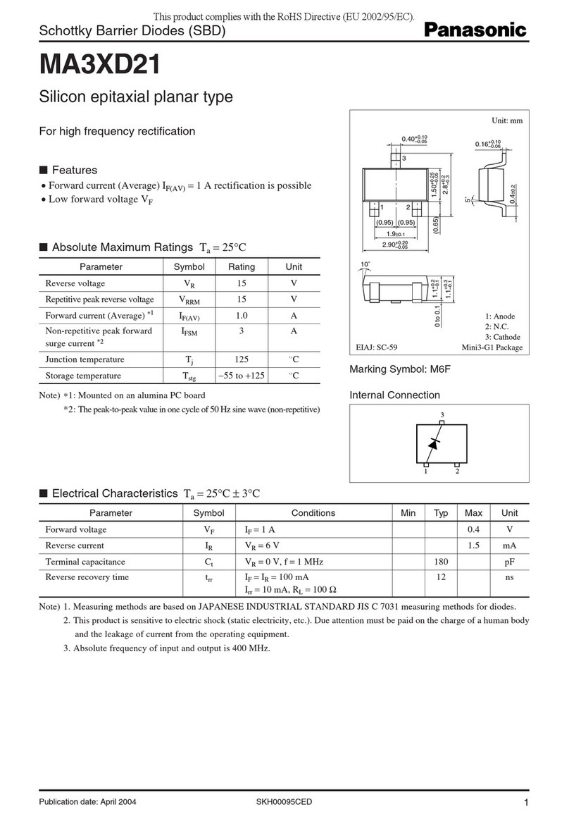 Panasonic Schottky Barrier Diodes MA3XD21 User manual