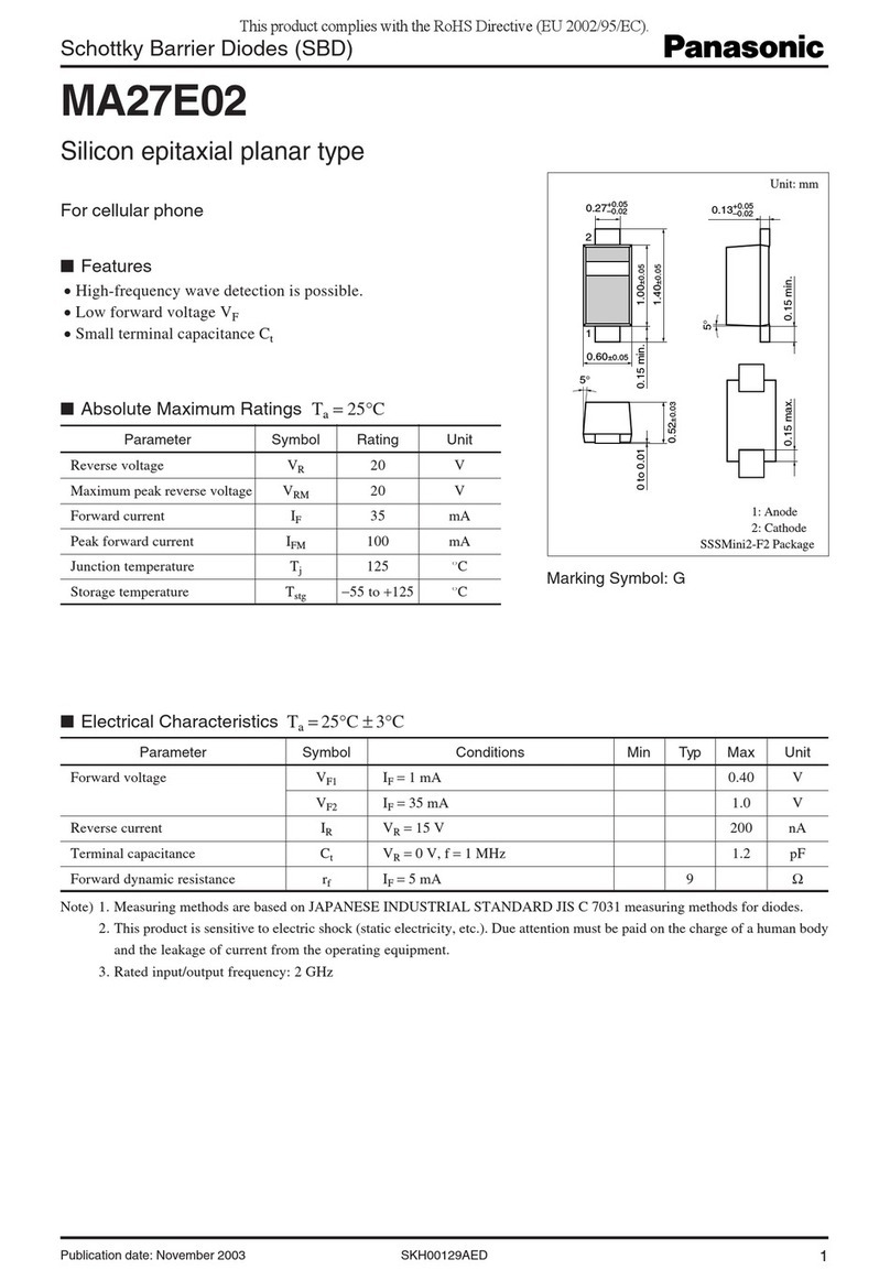 Panasonic Schottky Barrier Diodes MA27E02 User manual