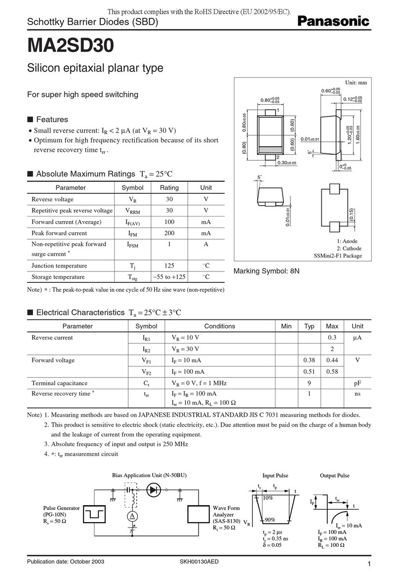 Panasonic Schottky Barrier Diodes MA2SD30 Specification sheet