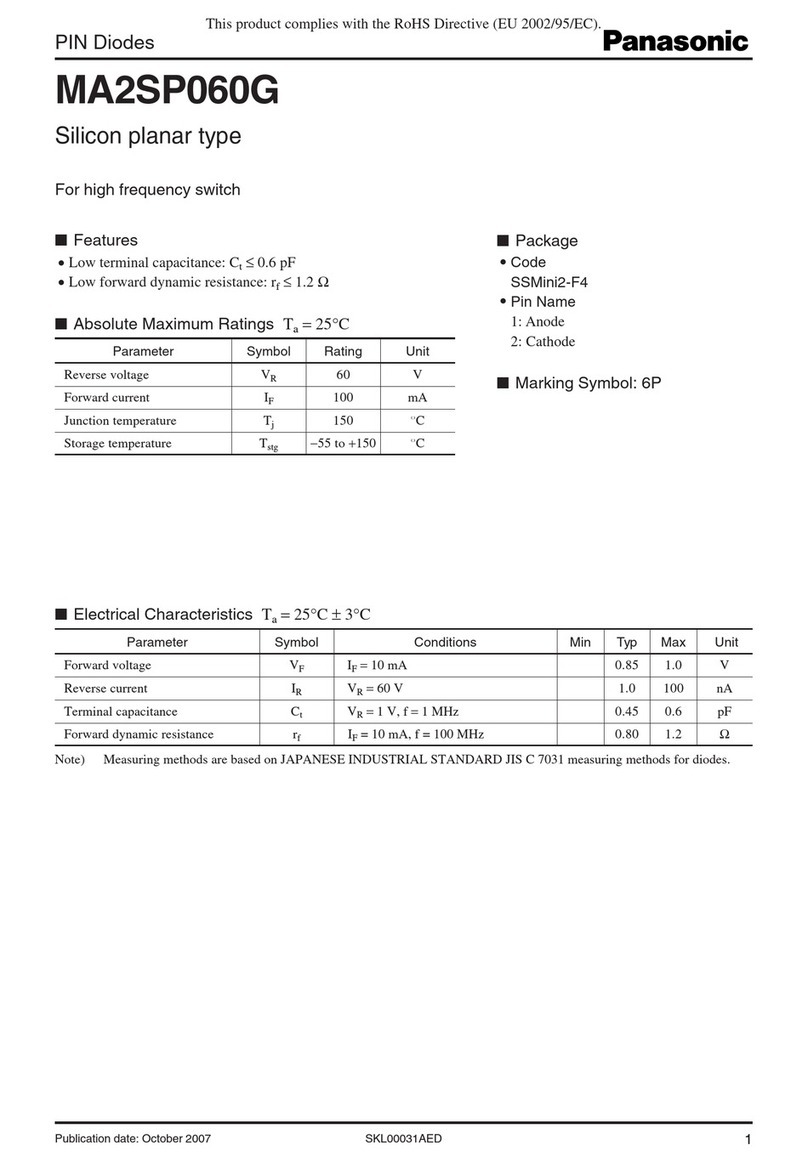 Panasonic PIN Diodes MA2SP060G User manual