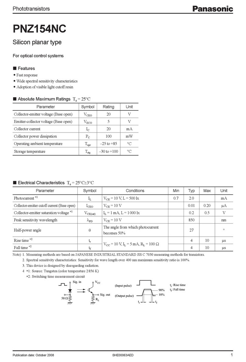 Panasonic Phototransistors PNZ154NC Specifications