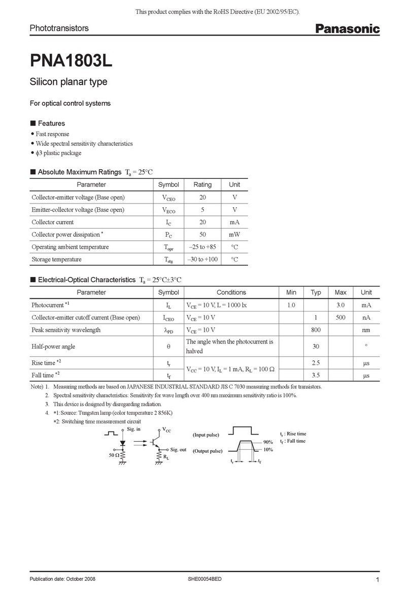Panasonic Phototransistors PNA1803L Specifications