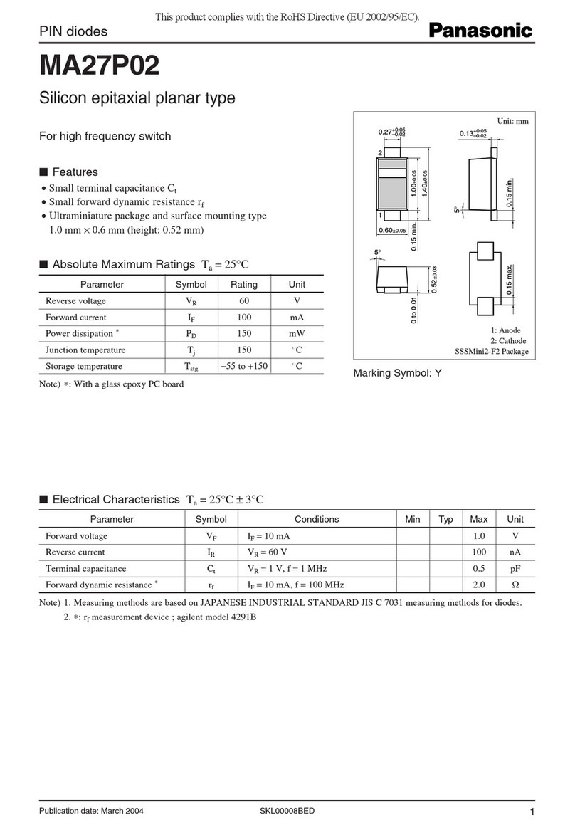 Panasonic PIN diodes MA27P02 User manual