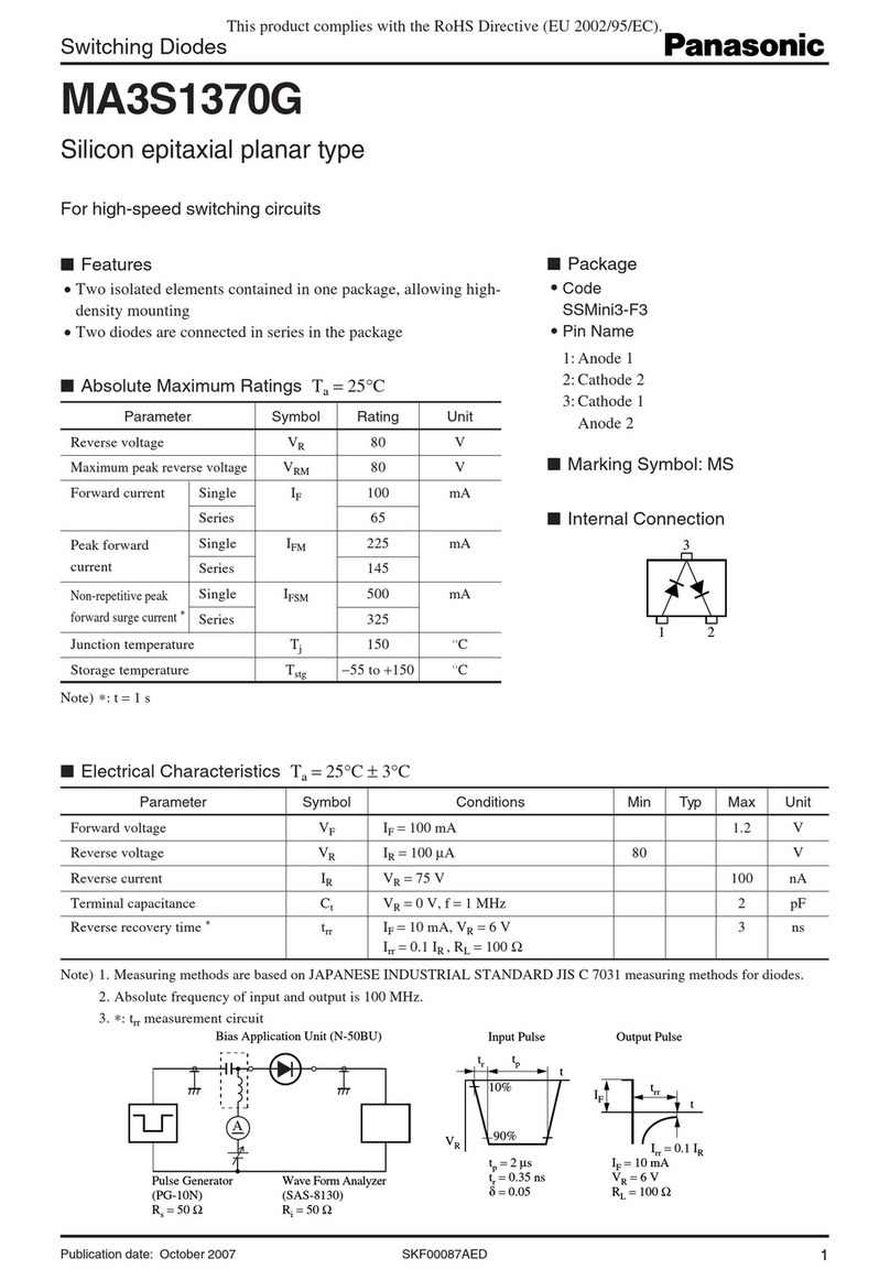 Panasonic MA3S1370G Specification sheet