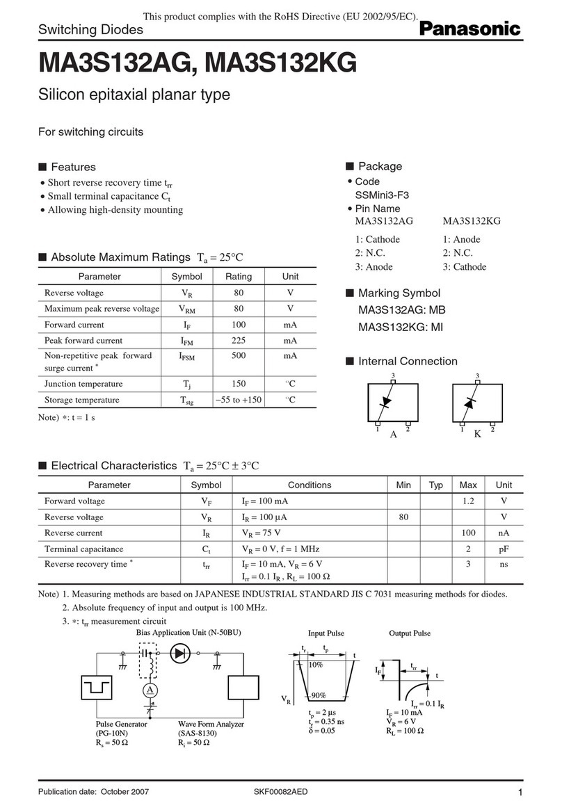 Panasonic MA3S132AG Specification sheet
