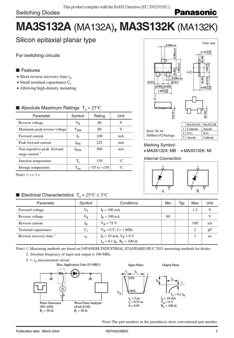 Panasonic MA3S132A Specification sheet