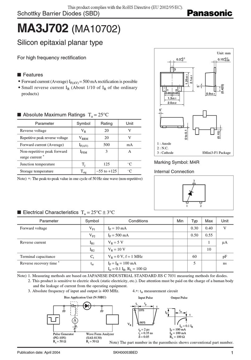 Panasonic MA3J702 Specification sheet