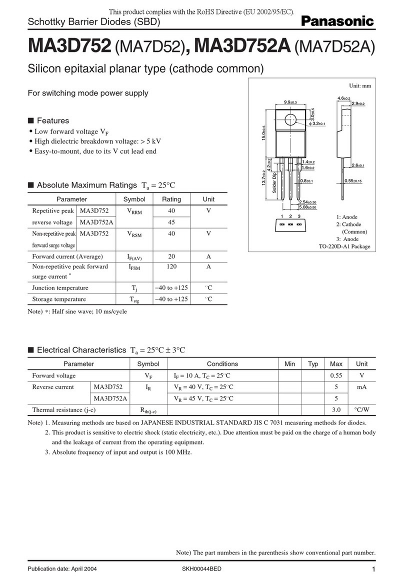 Panasonic MA3D752 Specification sheet